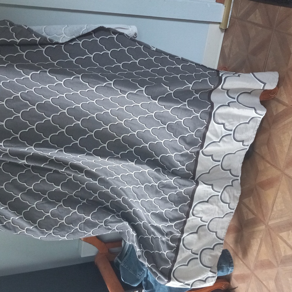 SOLD! One Home 100% cotton gray shower curtain